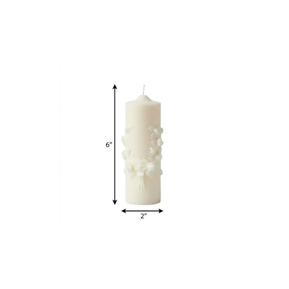 2" Ivory Creamy Vanilla Scented Candle Round Pillar