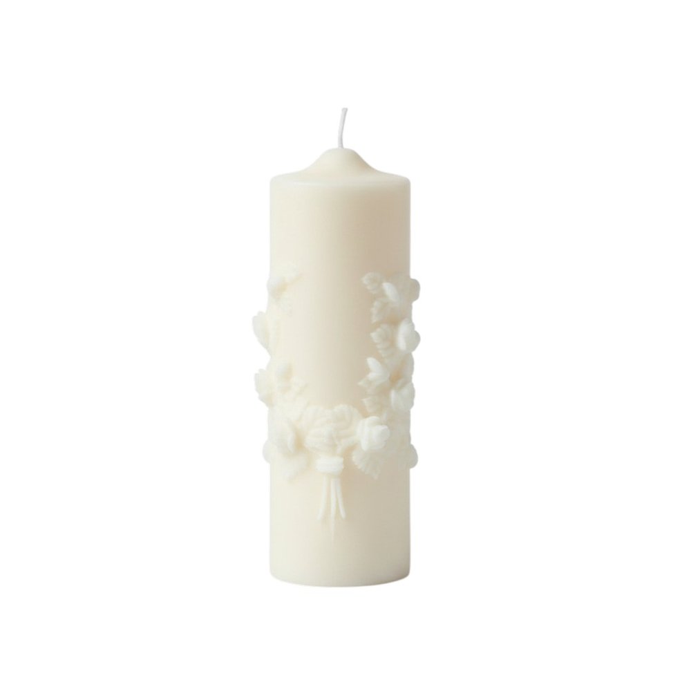 2" Ivory Creamy Vanilla Scented Candle Round Pillar