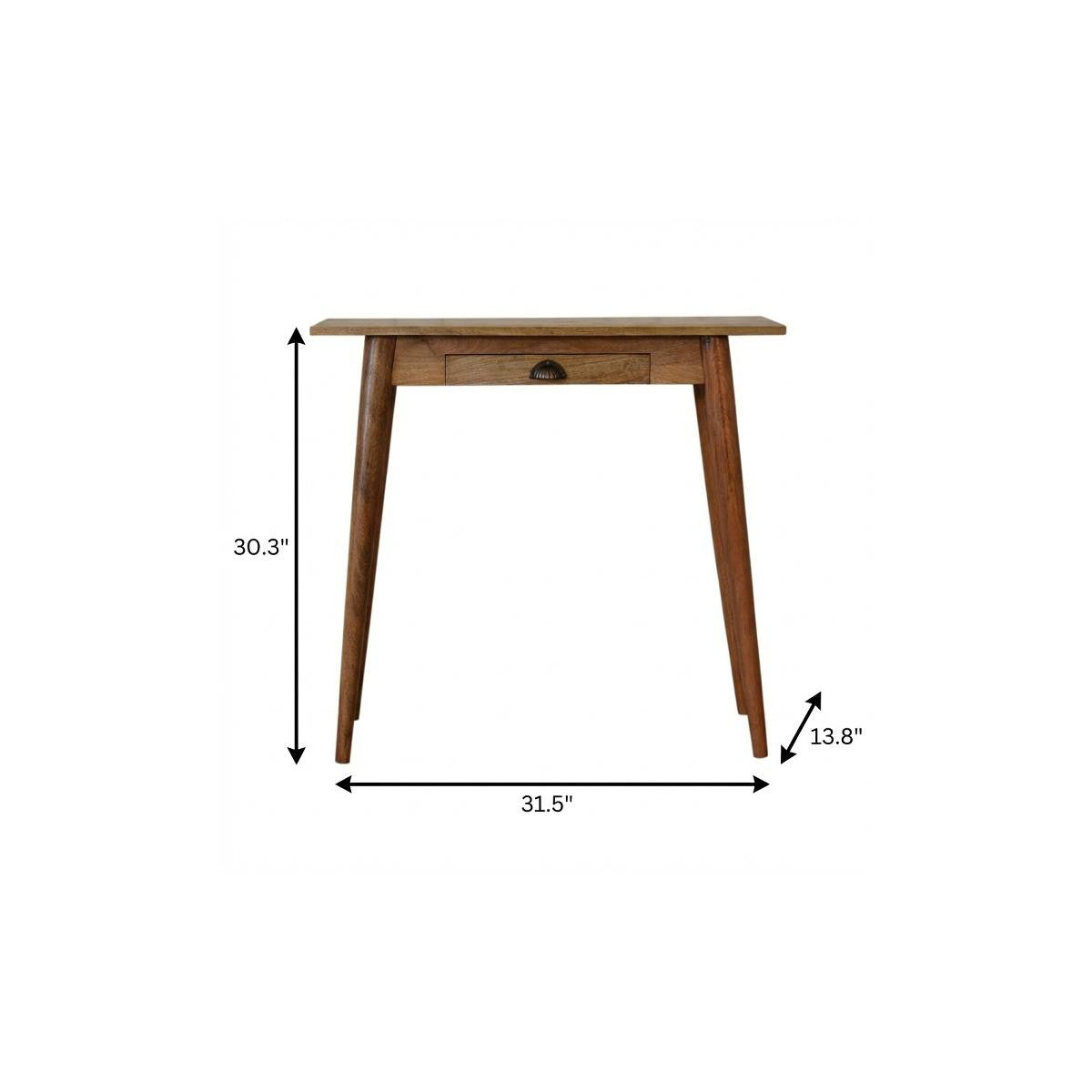 32" Brown Solid Wood Writing Desk