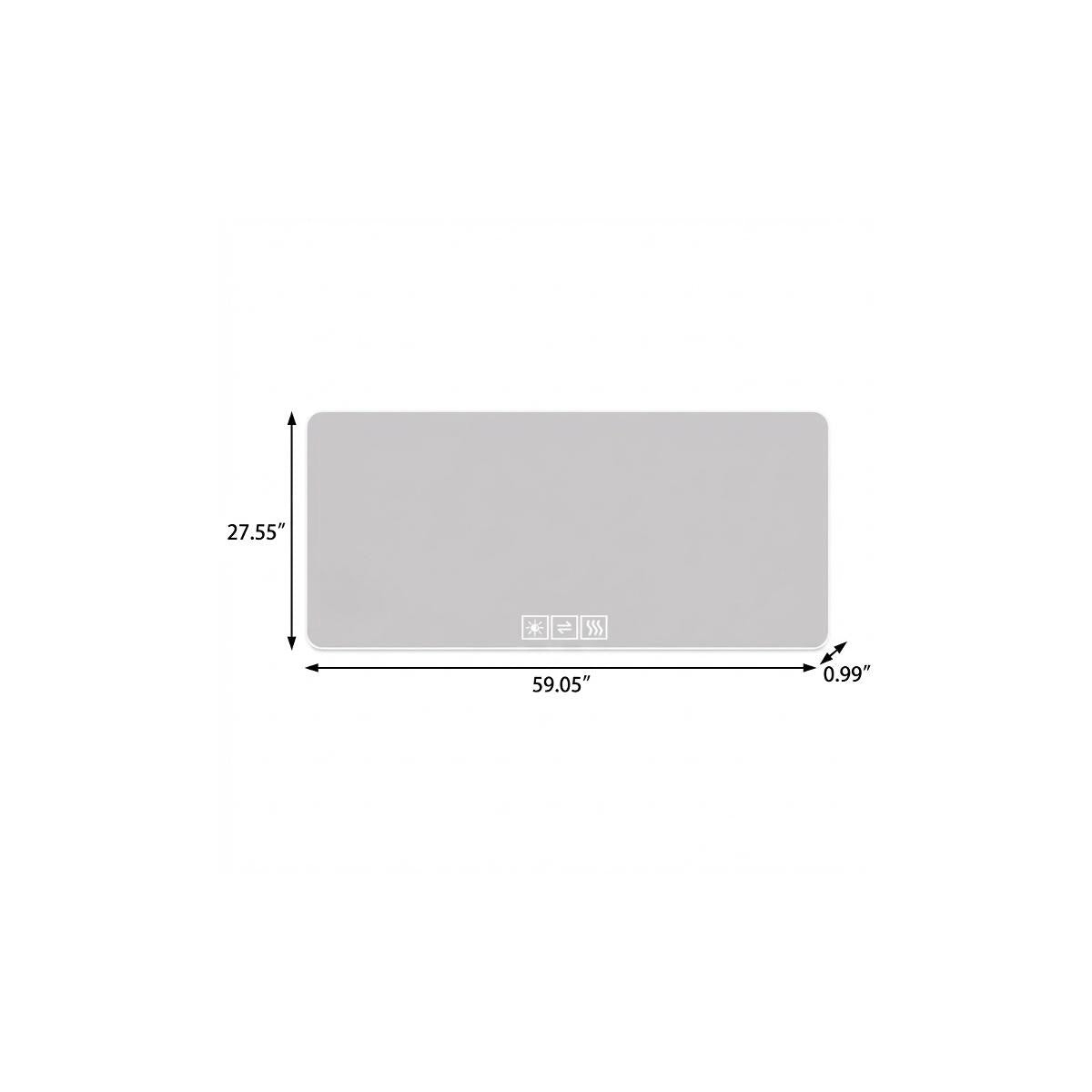 28" Lighted Frameless Anti Fog Bathroom Vanity Mirror
