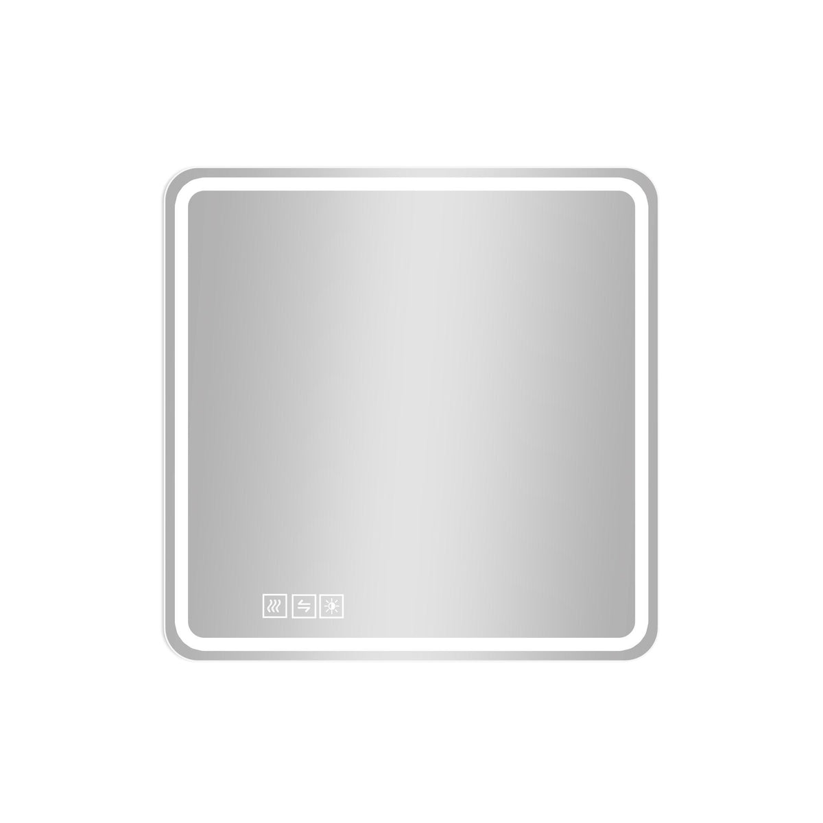 36" Square Lighted Frameless Anti Fog Bathroom Vanity Mirror
