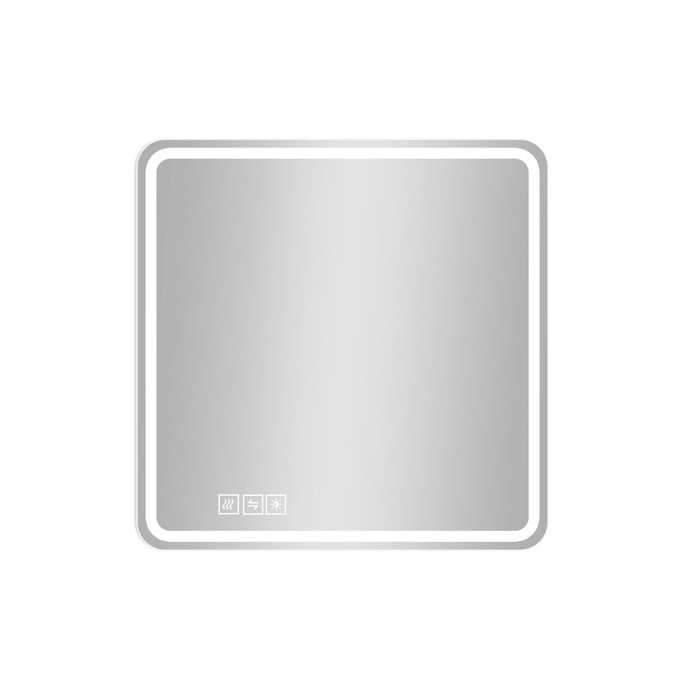 36" Square Lighted Frameless Anti Fog Bathroom Vanity Mirror