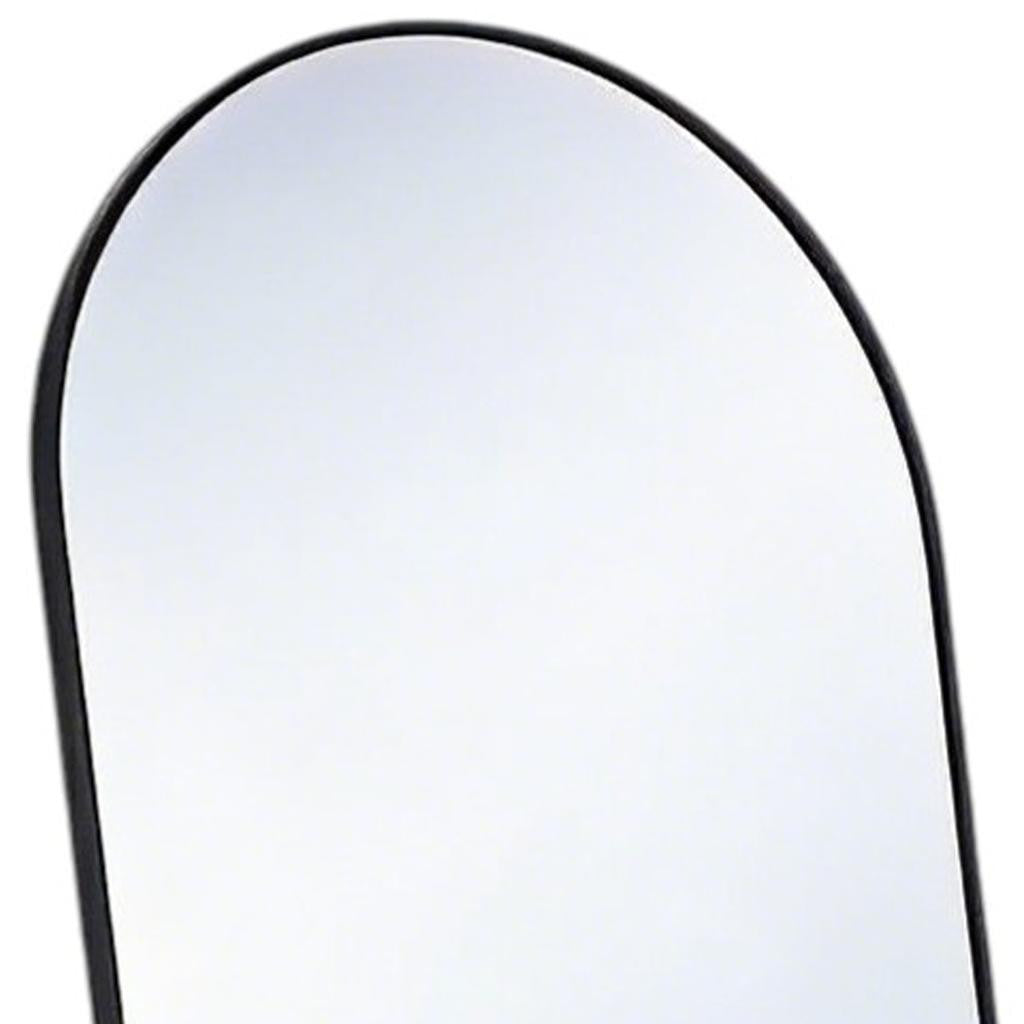 59" Black Aluminum Arch Freestanding And Wall Mounted Framed Full Length Mirror