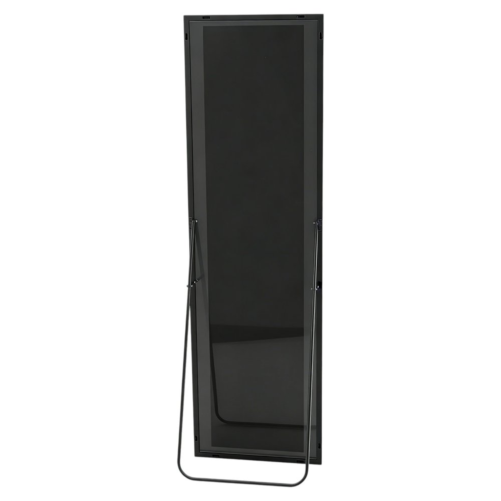 59" Black Aluminum Freestanding And Wall Mounted Framed Full Length Mirror