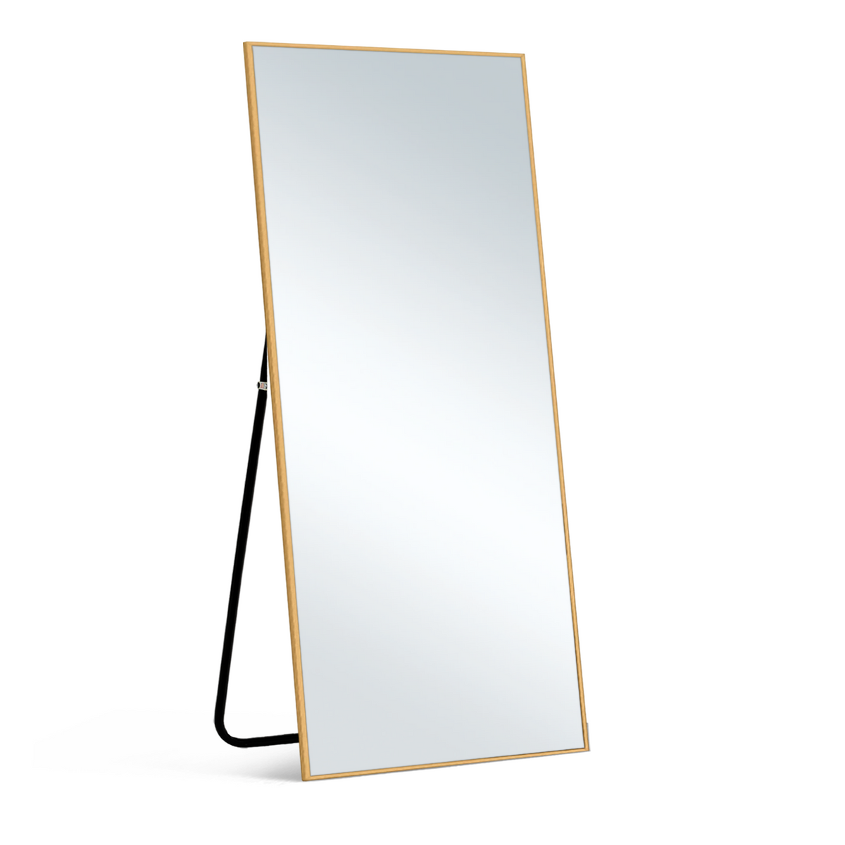 59" Gold Aluminum Freestanding And Wall Mounted Framed Full Length Mirror