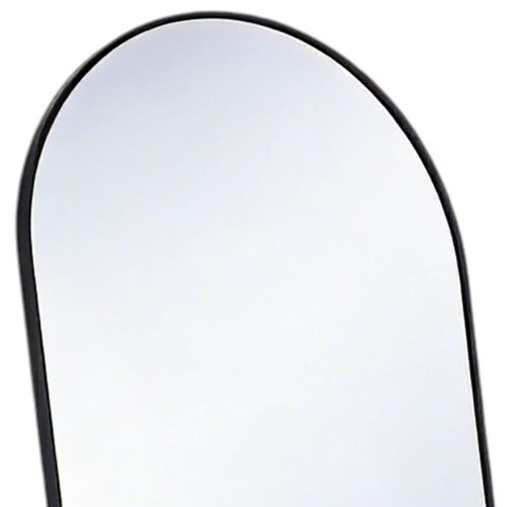 64" Black Aluminum Arch Freestanding And Wall Mounted Framed Full Length Mirror