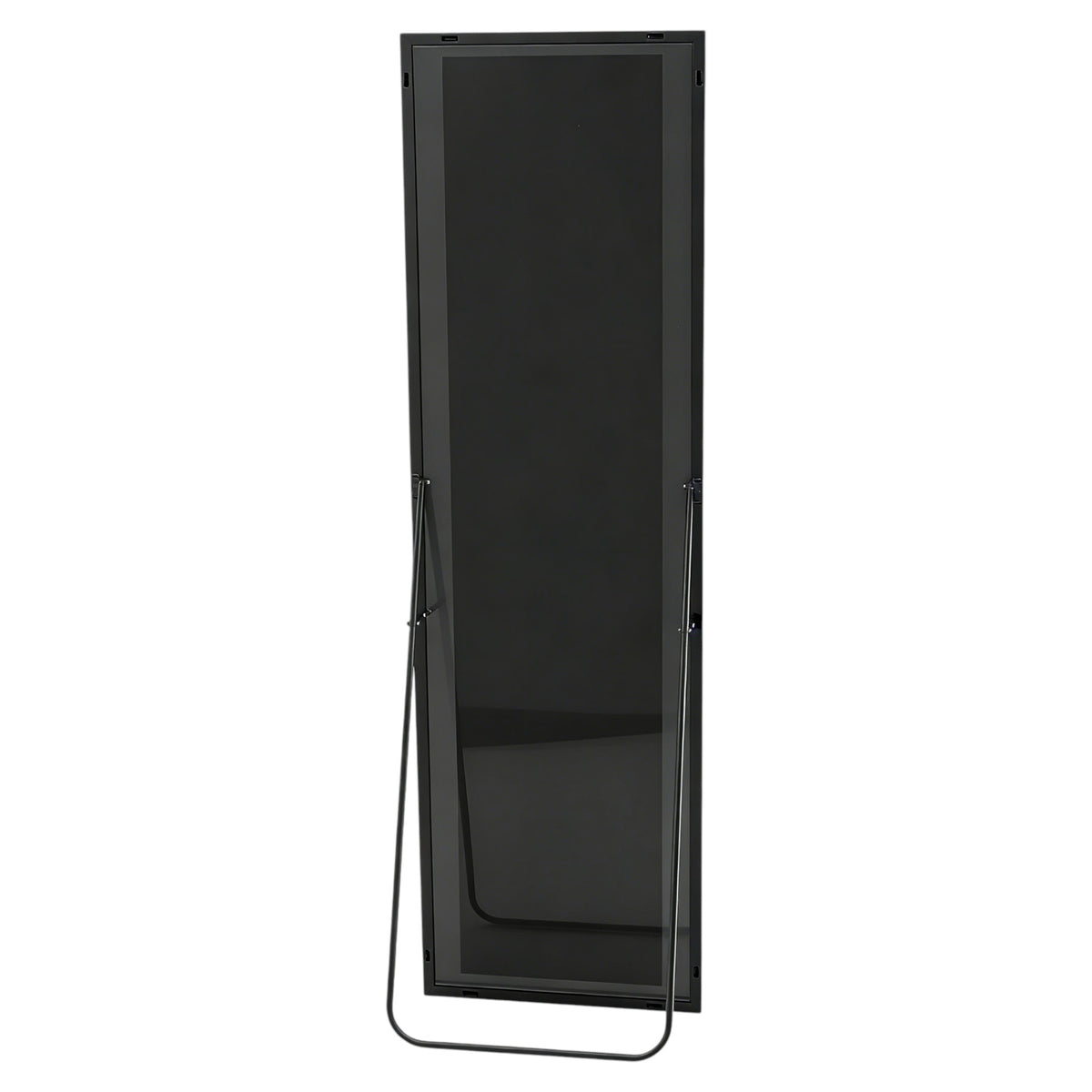 64" Black Aluminum Freestanding And Wall Mounted Framed Full Length Mirror