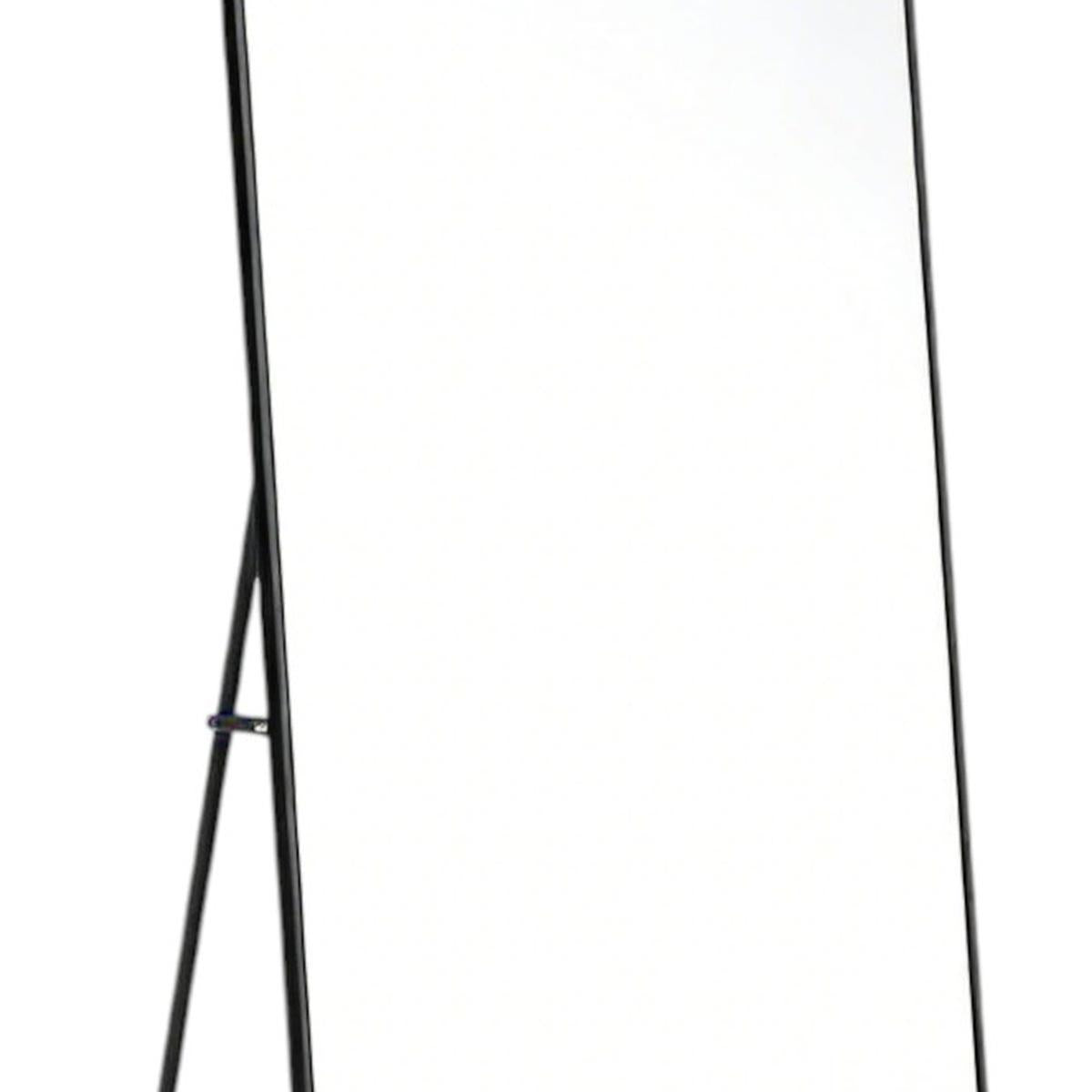 64" Black Aluminum Freestanding And Wall Mounted Framed Full Length Mirror