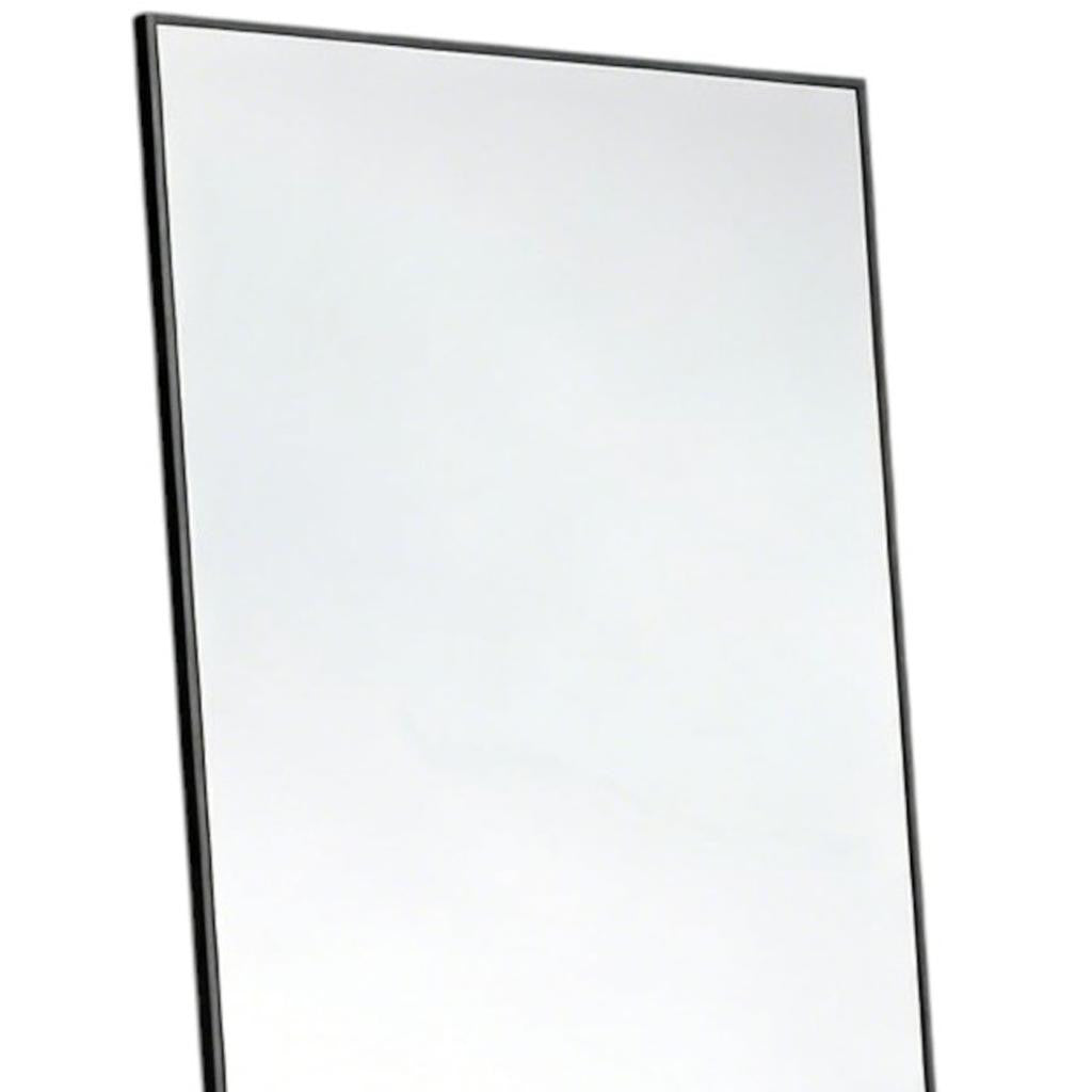 64" Black Aluminum Freestanding And Wall Mounted Framed Full Length Mirror