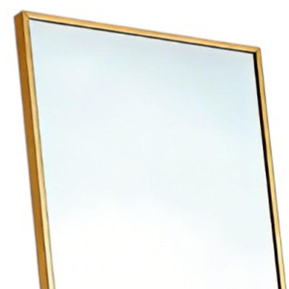70" Gold Aluminum Freestanding And Wall Mounted Framed Full Length Mirror