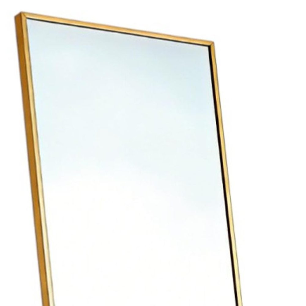 70" Gold Aluminum Freestanding And Wall Mounted Framed Full Length Mirror