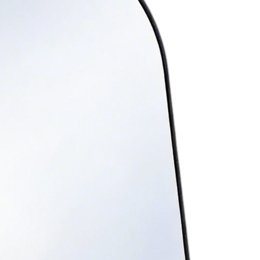 56" Black Aluminum Arch Freestanding And Wall Mounted Framed Full Length Mirror
