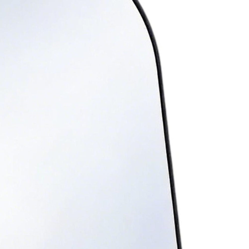 56" Black Aluminum Arch Freestanding And Wall Mounted Framed Full Length Mirror