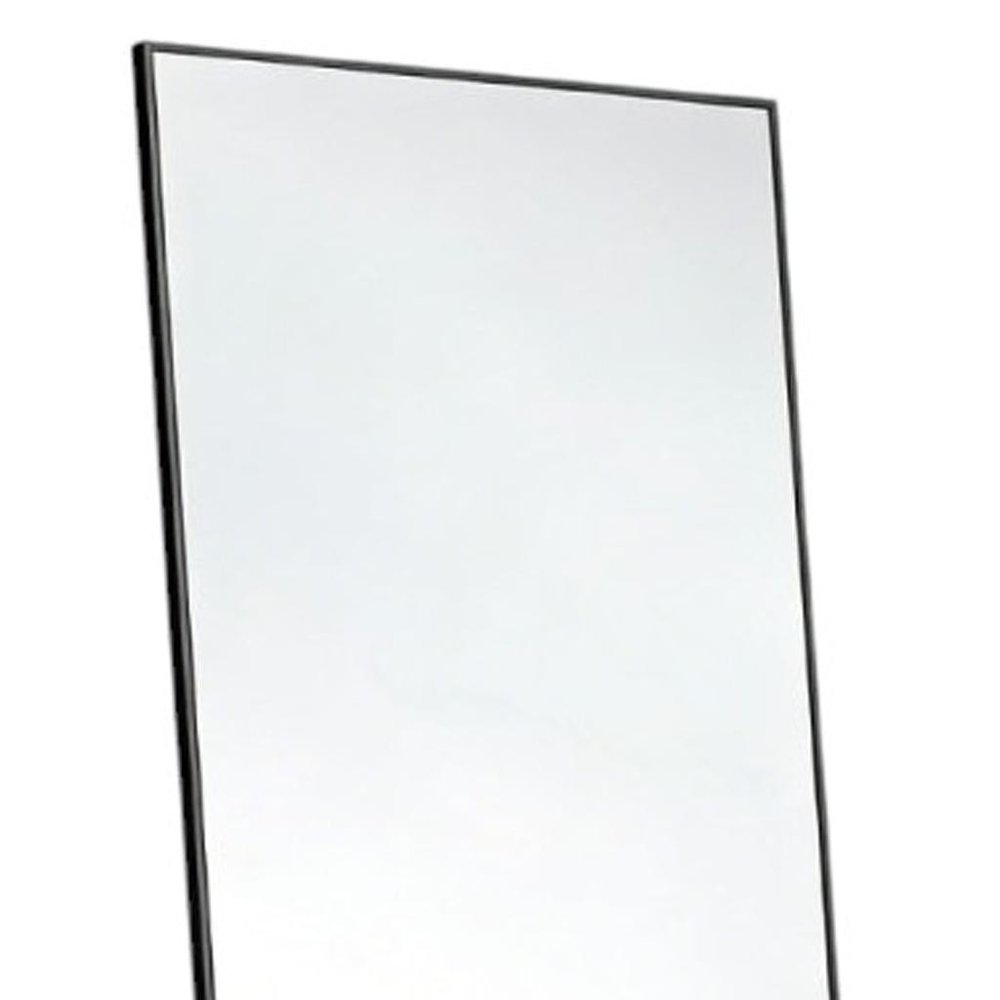 56" Black Aluminum Freestanding And Wall Mounted Framed Full Length Mirror