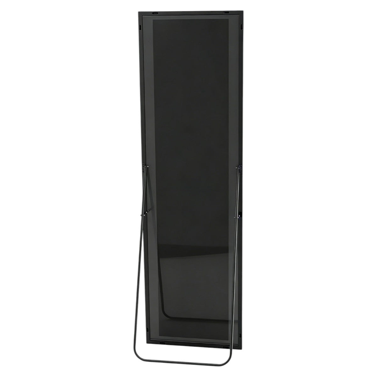 56" Black Aluminum Freestanding And Wall Mounted Framed Full Length Mirror