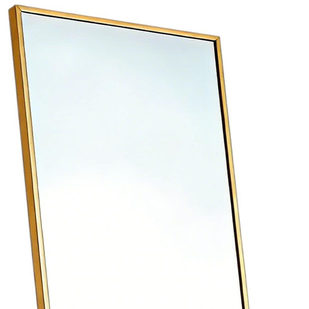 56" Gold Aluminum Freestanding And Wall Mounted Framed Full Length Mirror