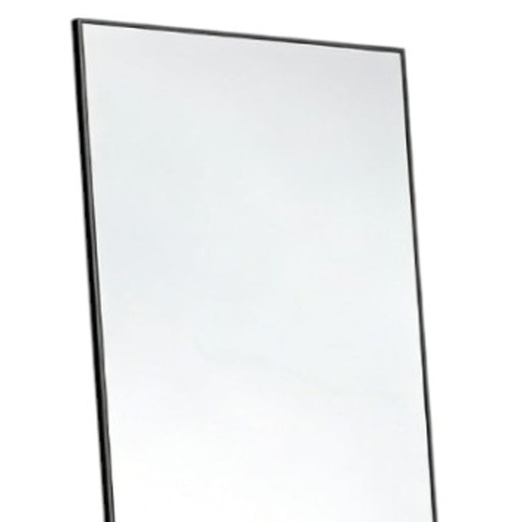55" Black Aluminum Wall Mount Leaning Or Freestanding Framed Full Length Mirror
