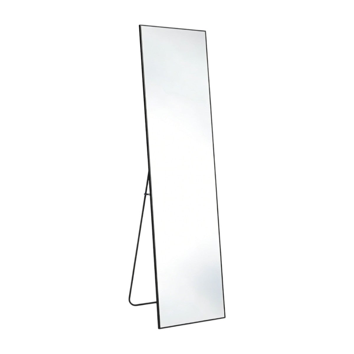 55" Black Aluminum Wall Mount Leaning Or Freestanding Framed Full Length Mirror