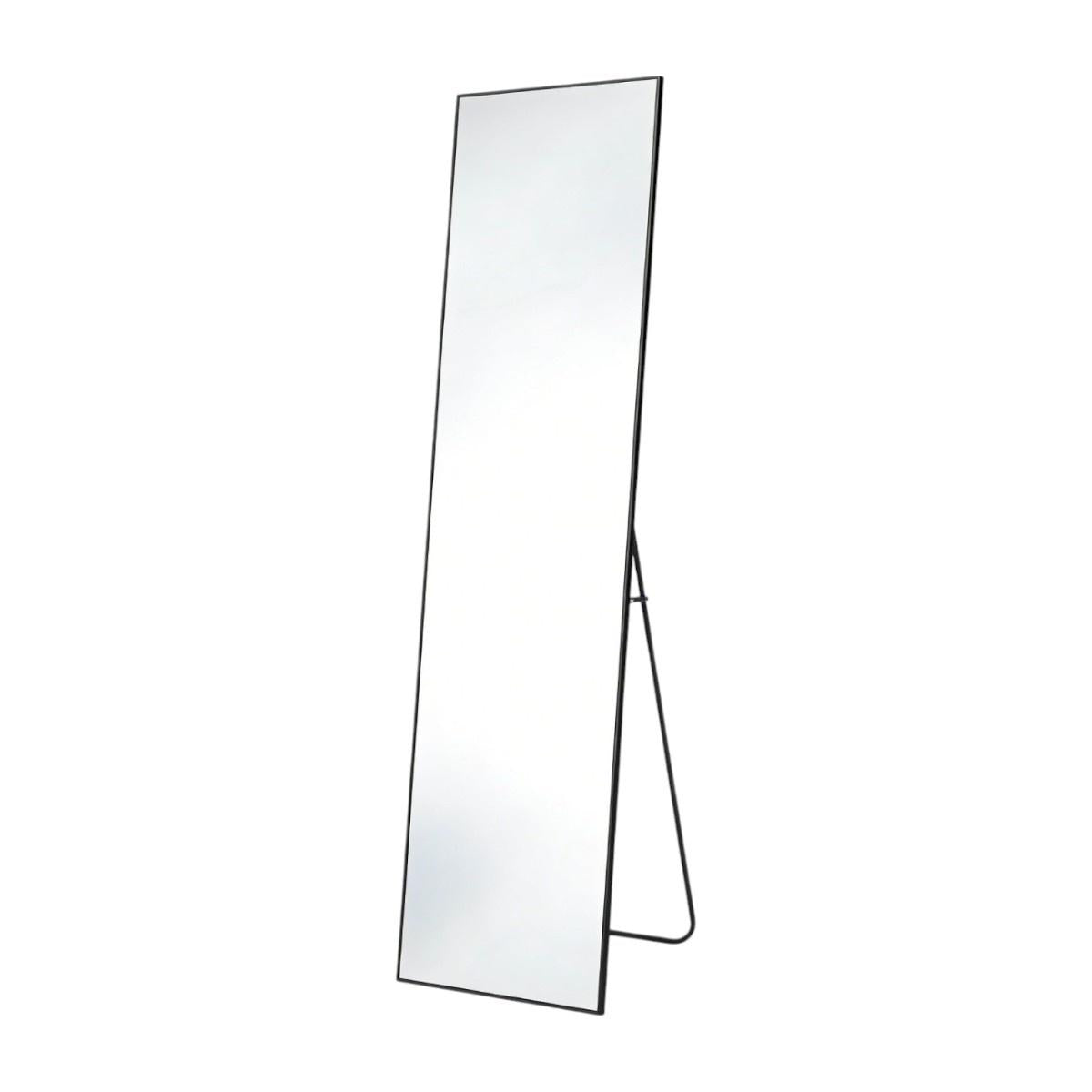 55" Black Aluminum Wall Mount Leaning Or Freestanding Framed Full Length Mirror
