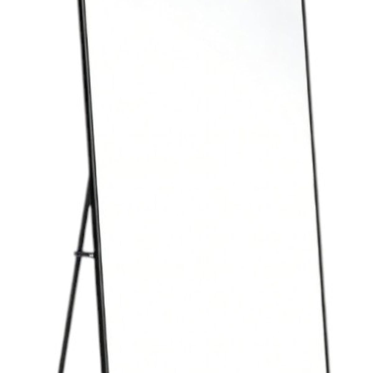 64" Black Aluminum Freestanding And Wall Mounted Framed Full Length Mirror
