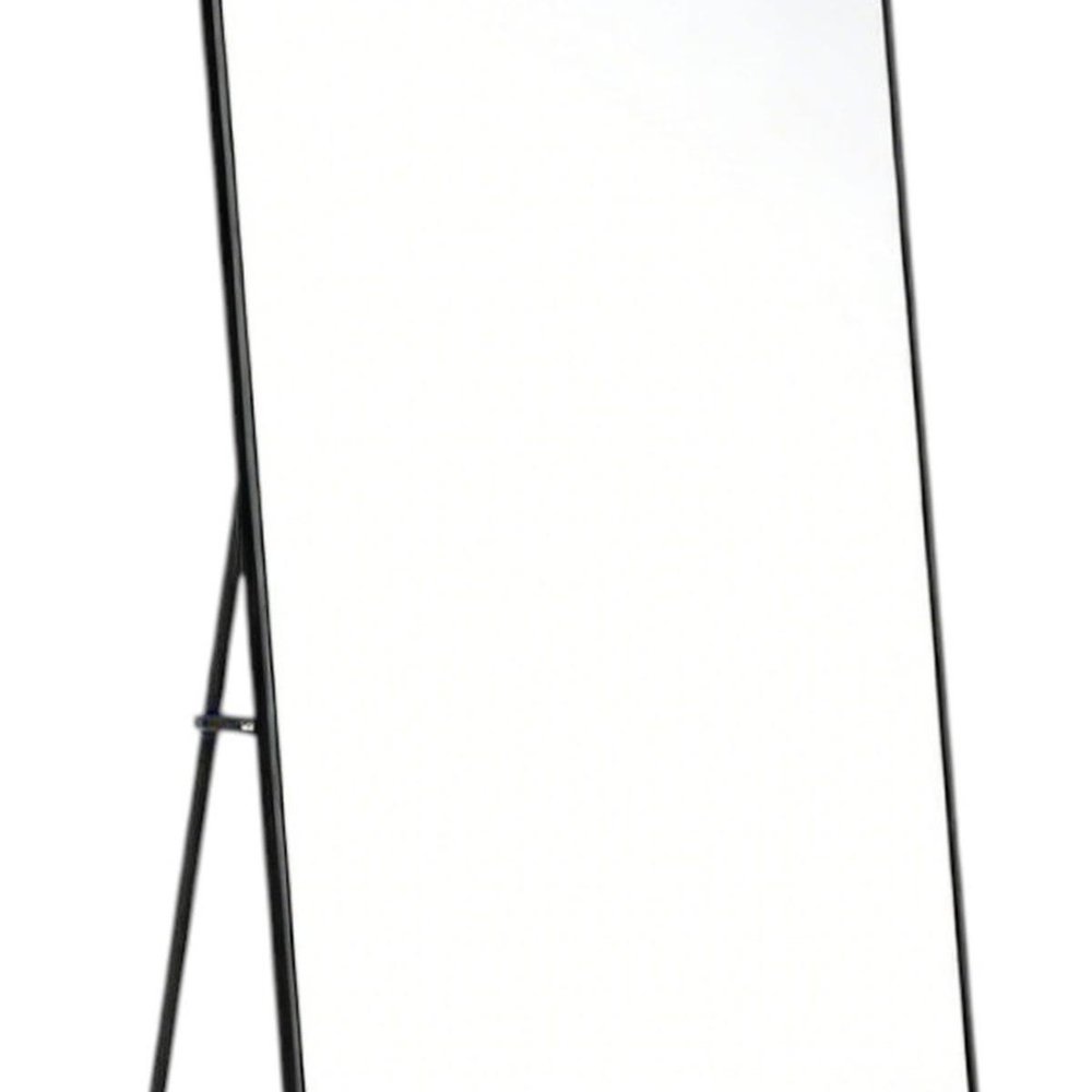 67" Black Aluminum Freestanding And Wall Mounted Framed Full Length Mirror