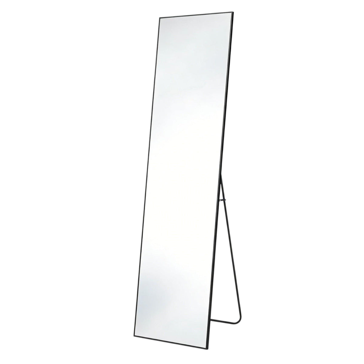 67" Black Aluminum Freestanding And Wall Mounted Framed Full Length Mirror