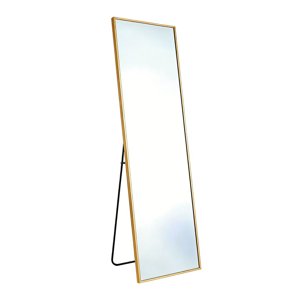 67" Black Aluminum Freestanding And Wall Mounted Framed Full Length Mirror