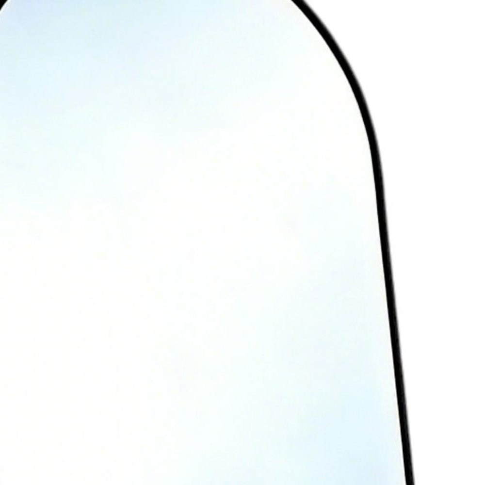 55" Black Aluminum Arch Freestanding And Wall Mounted Framed Full Length Mirror