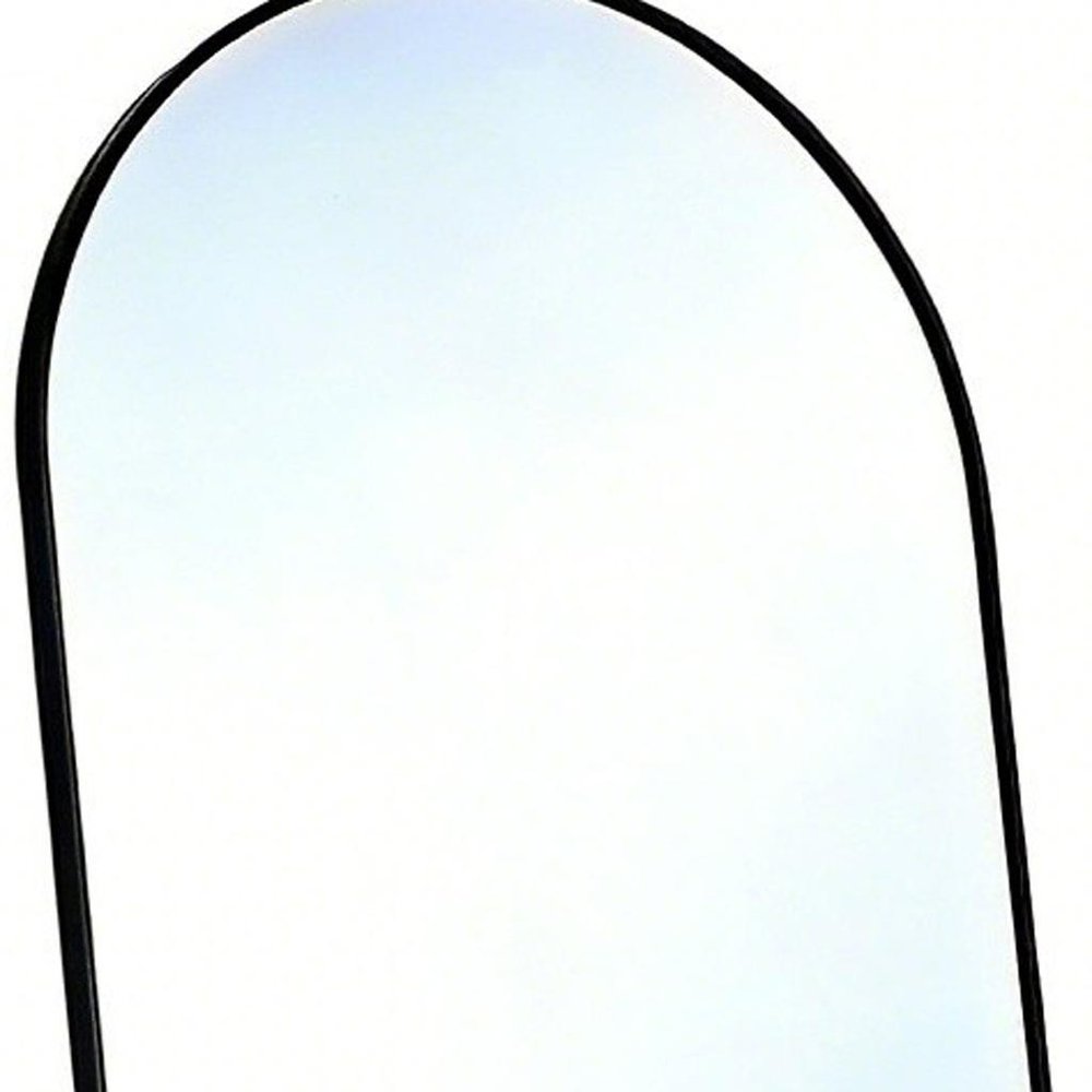 66" Black Aluminum Arch Freestanding And Wall Mounted Framed Full Length Mirror
