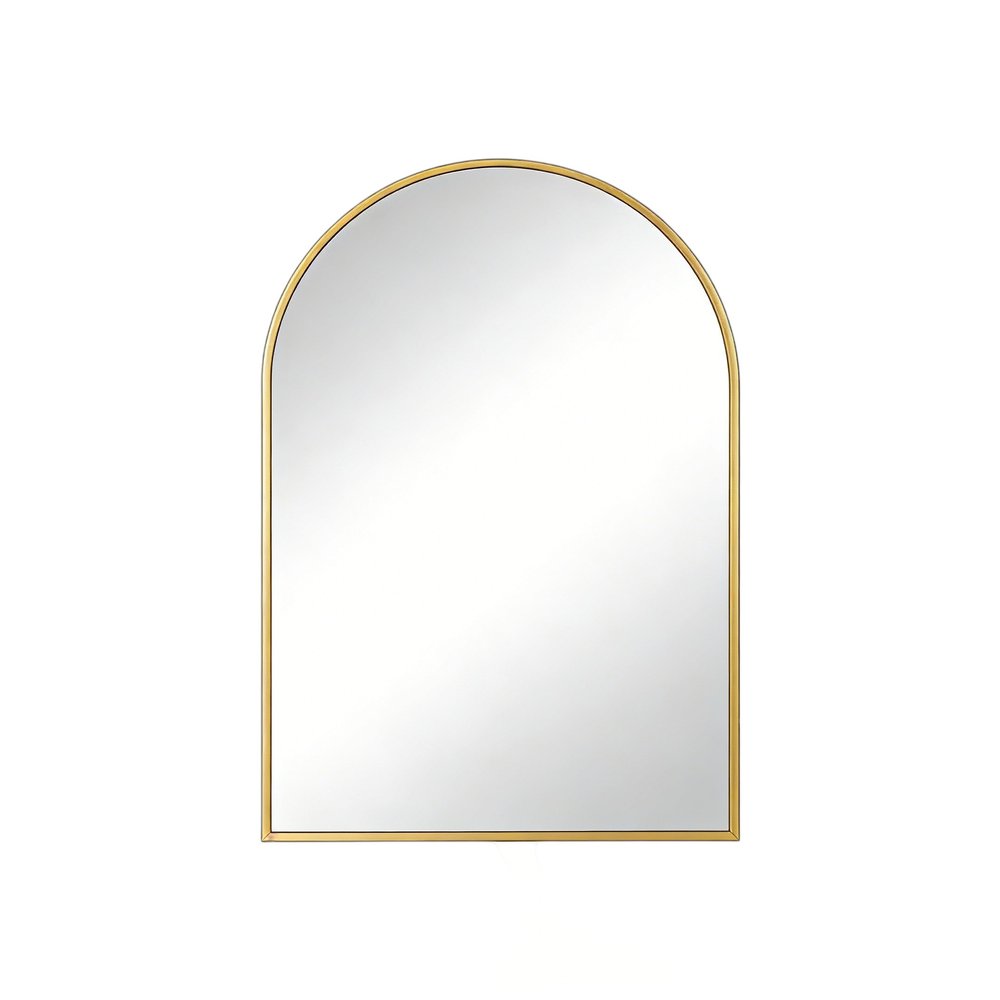 30" Gold Aluminum Arch Framed Anti Fog Accent Mirror