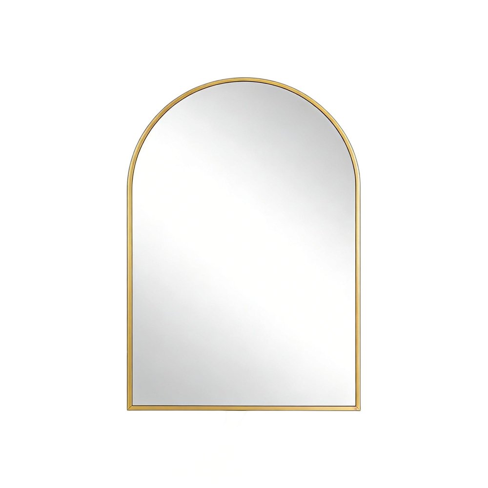 30" Gold Aluminum Arch Framed Anti Fog Accent Mirror