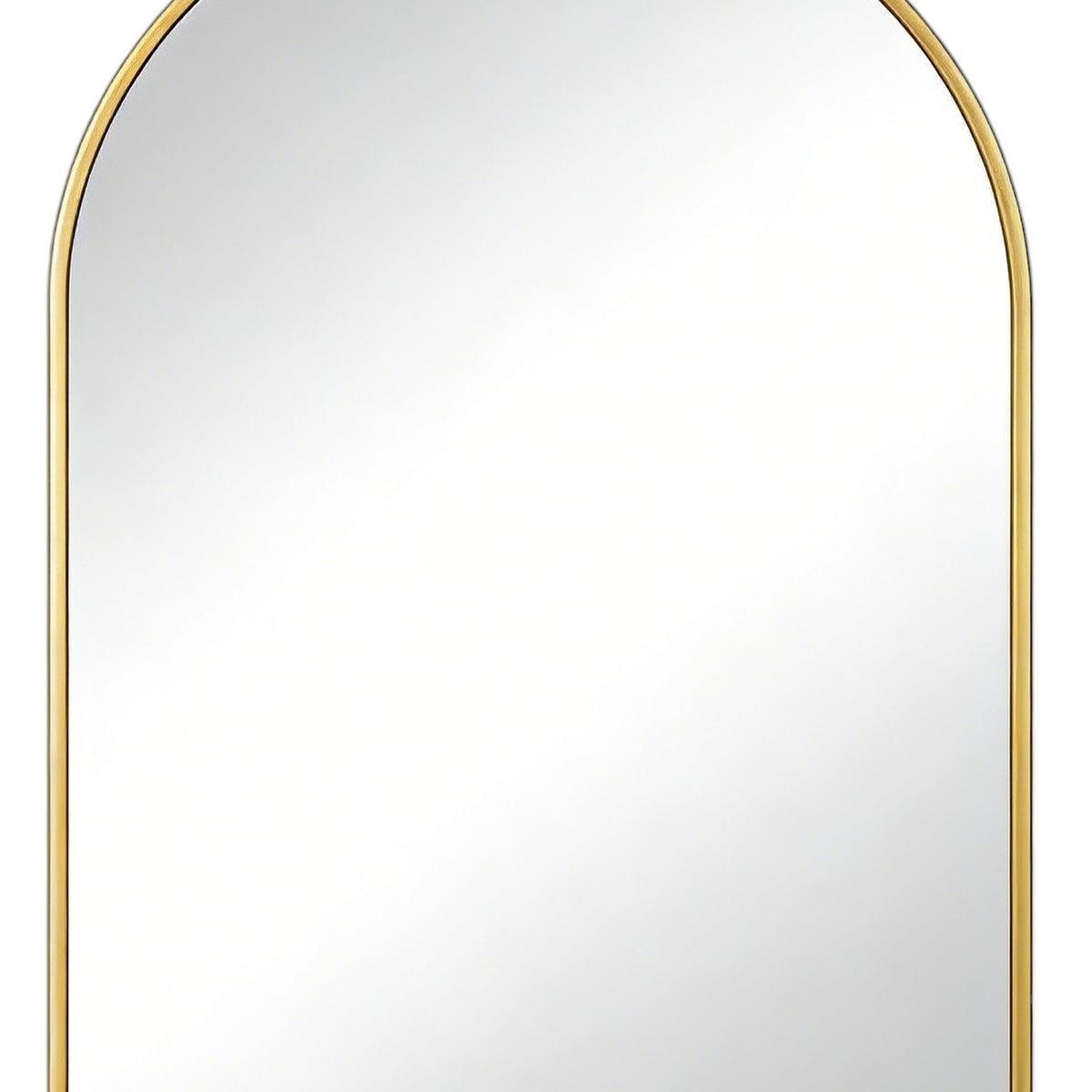 30" Gold Aluminum Arch Framed Anti Fog Accent Mirror