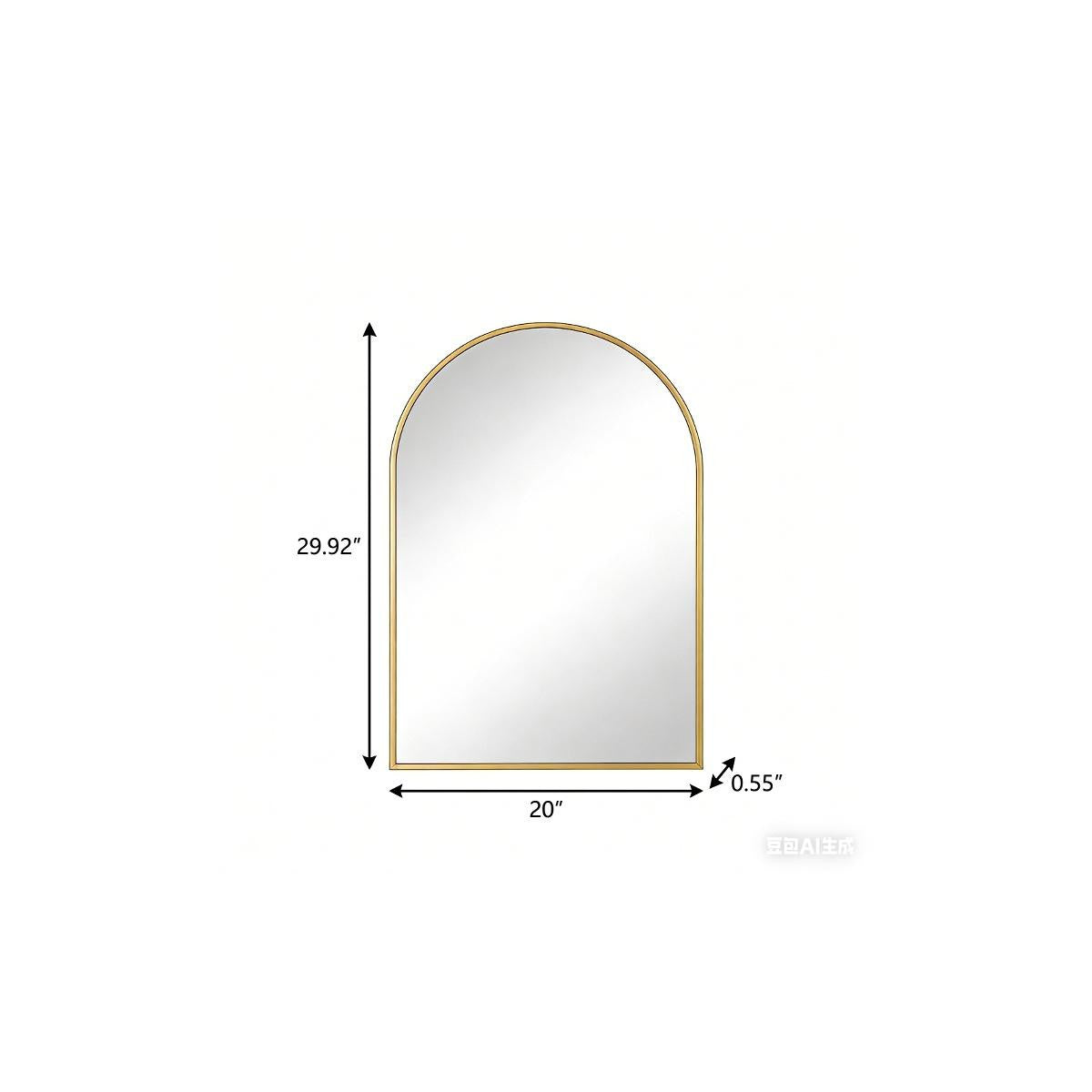30" Gold Aluminum Arch Framed Anti Fog Accent Mirror