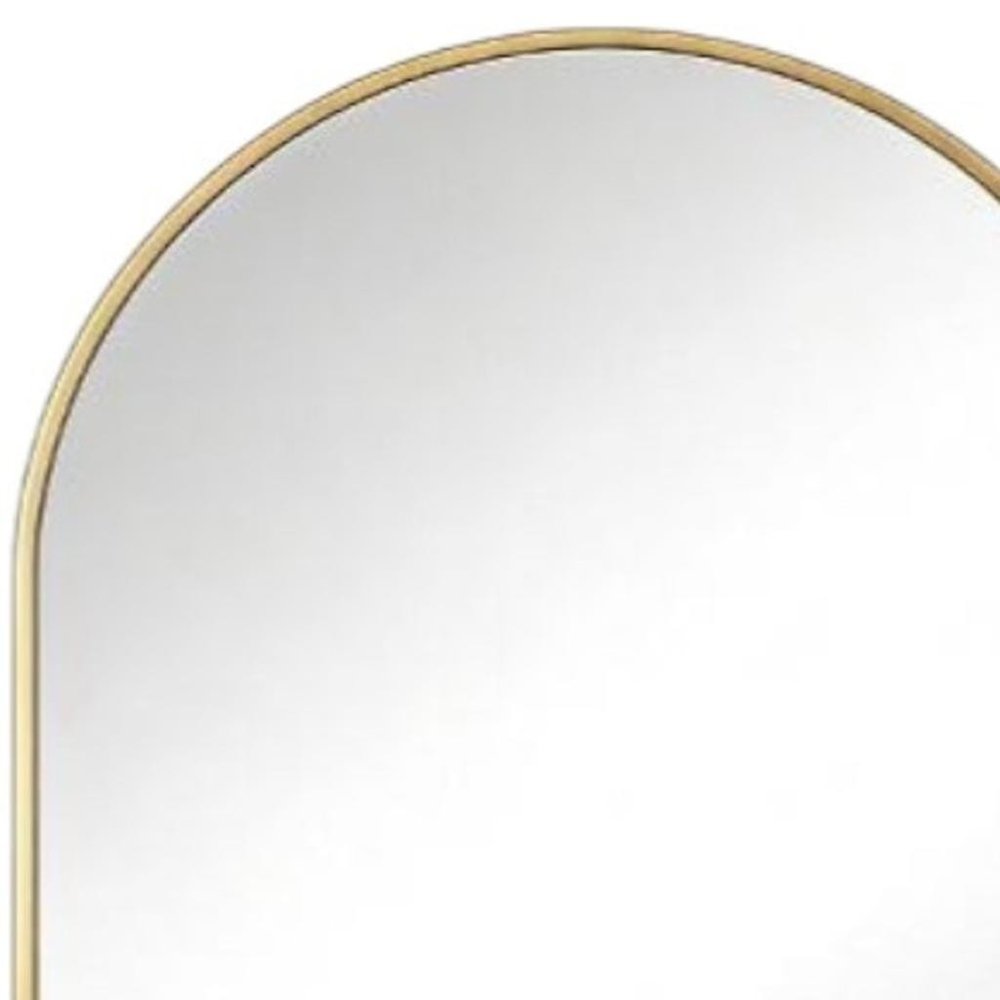 35" Gold Aluminum Arch Framed Anti Fog Accent Mirror