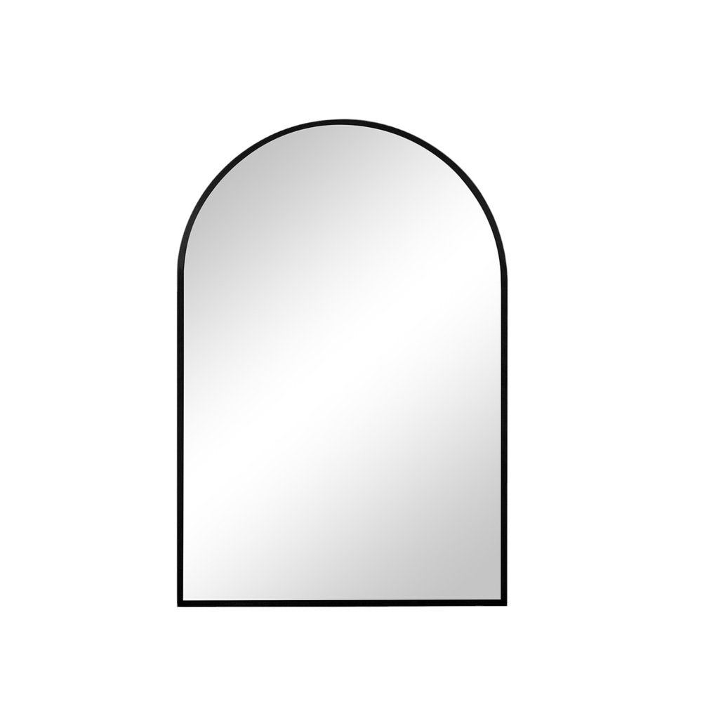 38" Black Aluminum Arch Framed Anti Fog Accent Mirror
