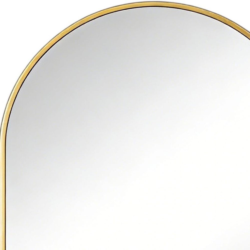38" Gold Aluminum Arch Framed Anti Fog Accent Mirror