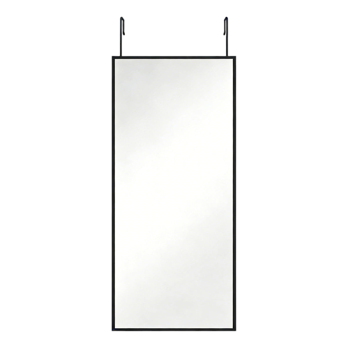47" Black Aluminum Over the Door Framed Accent Mirror