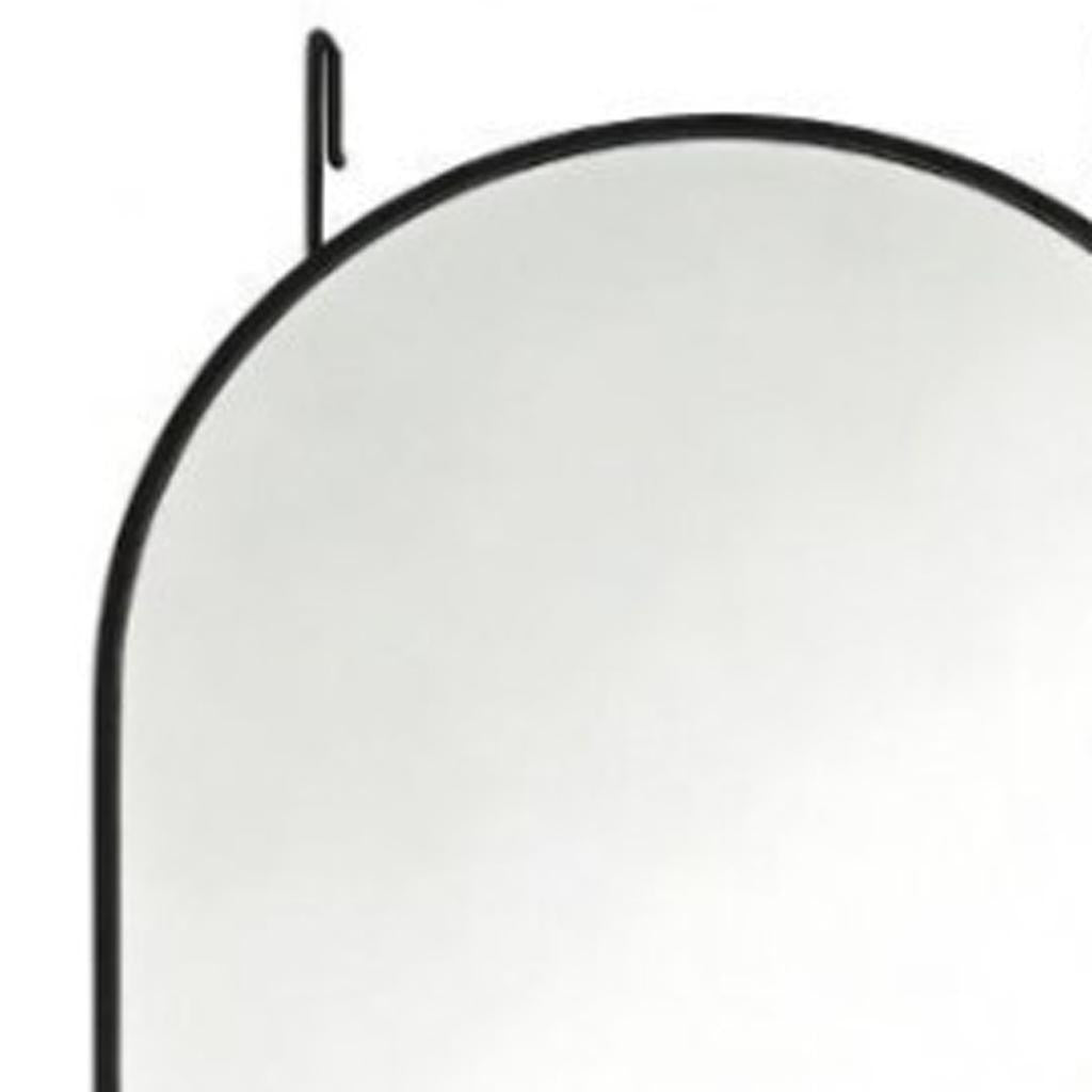 47" Black Aluminum Arch Over the Door Framed Accent Mirror