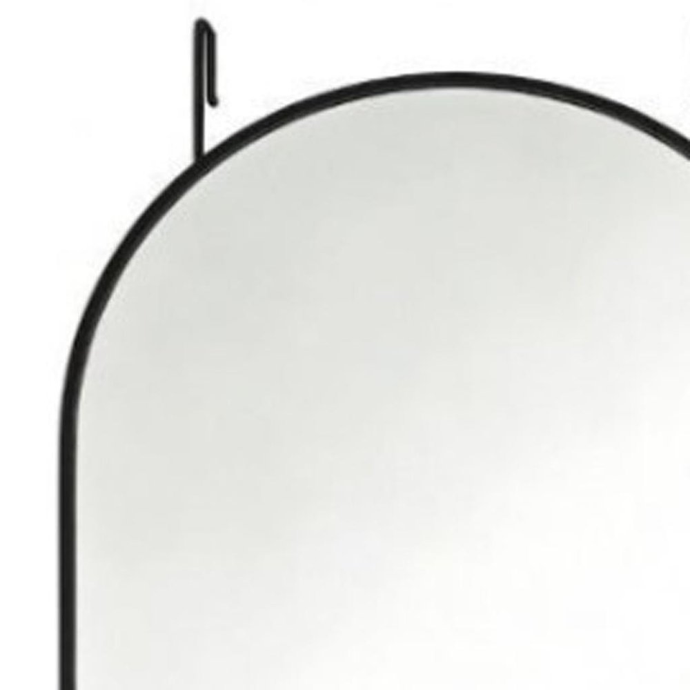 47" Black Aluminum Arch Over the Door Framed Accent Mirror