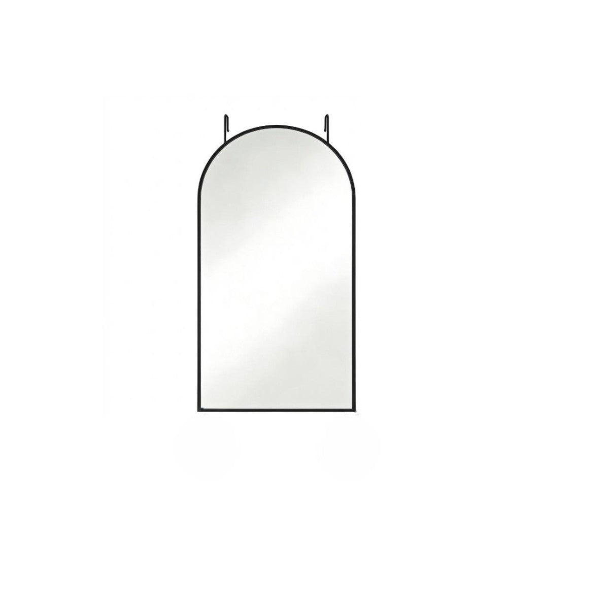 47" Black Aluminum Arch Over the Door Framed Accent Mirror