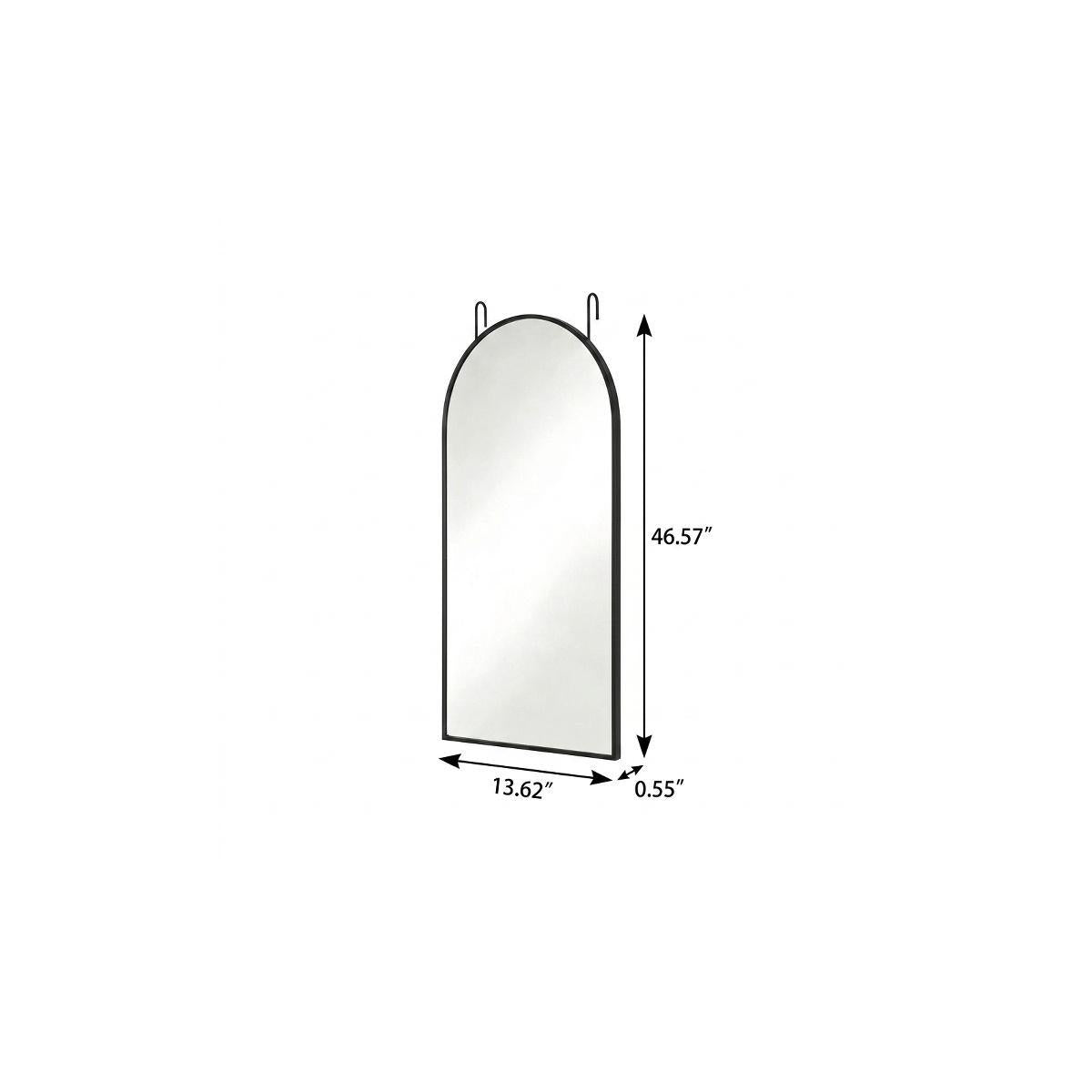 47" Black Aluminum Arch Over the Door Framed Accent Mirror