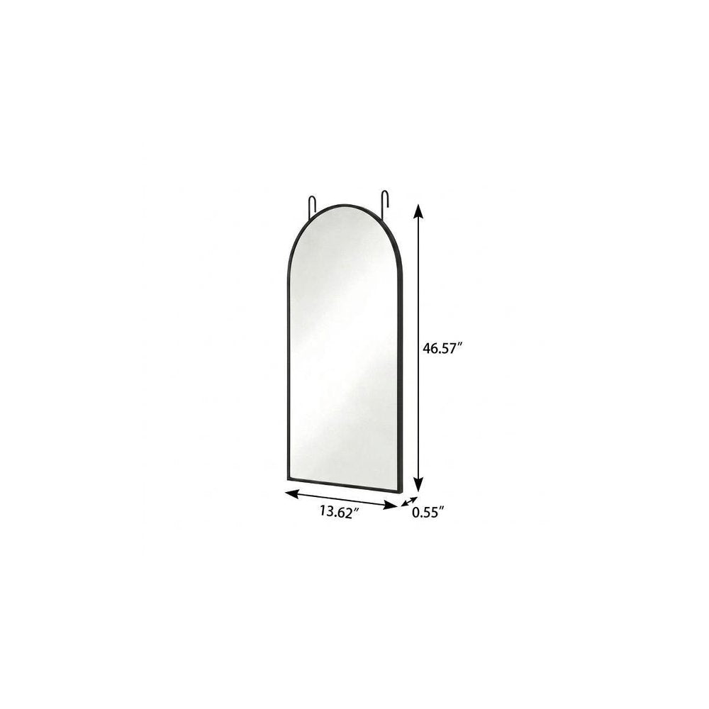 47" Black Aluminum Arch Over the Door Framed Accent Mirror