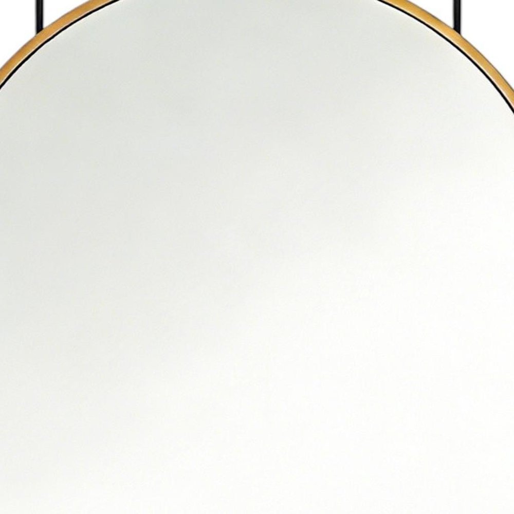 47" Gold Aluminum Arch Over the Door Framed Accent Mirror
