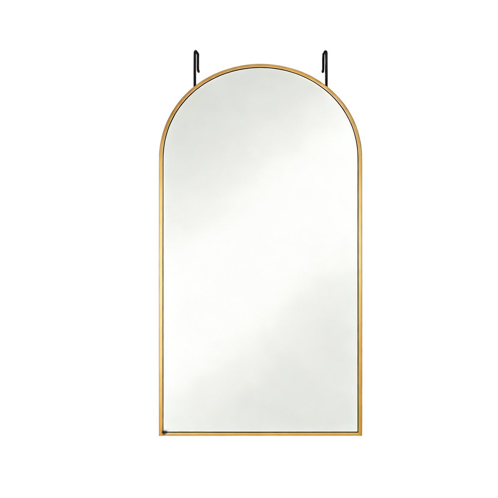 47" Gold Aluminum Arch Over the Door Framed Accent Mirror