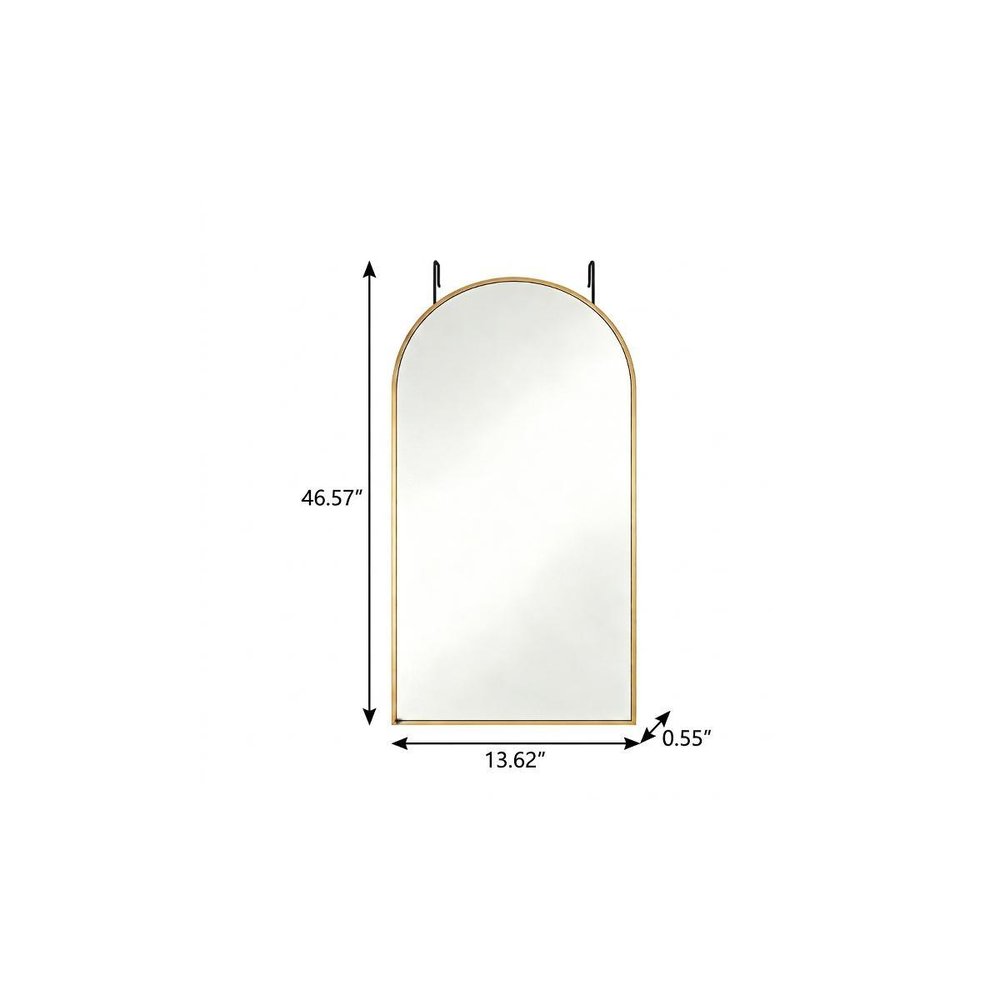 47" Gold Aluminum Arch Over the Door Framed Accent Mirror