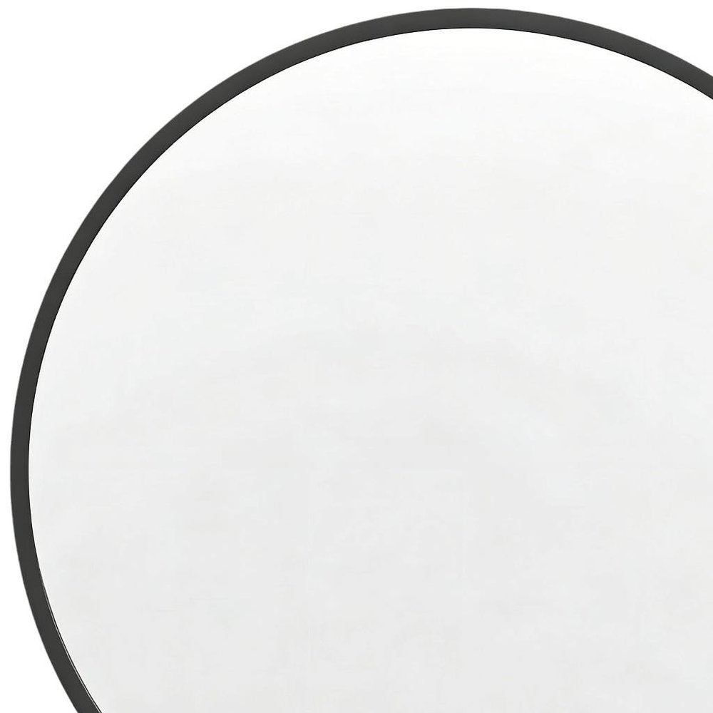 20" Black Aluminum Round Framed Accent Mirror