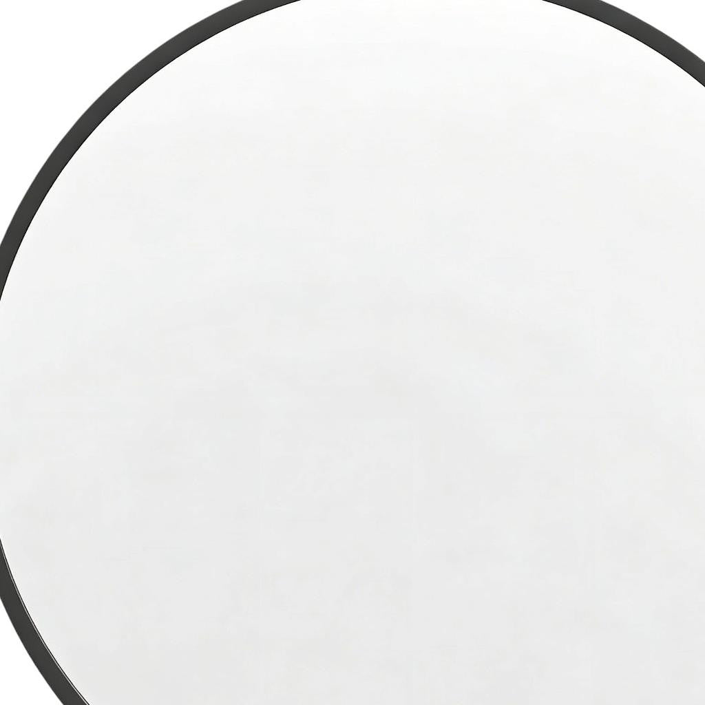 30" Black Aluminum Round Framed Accent Mirror