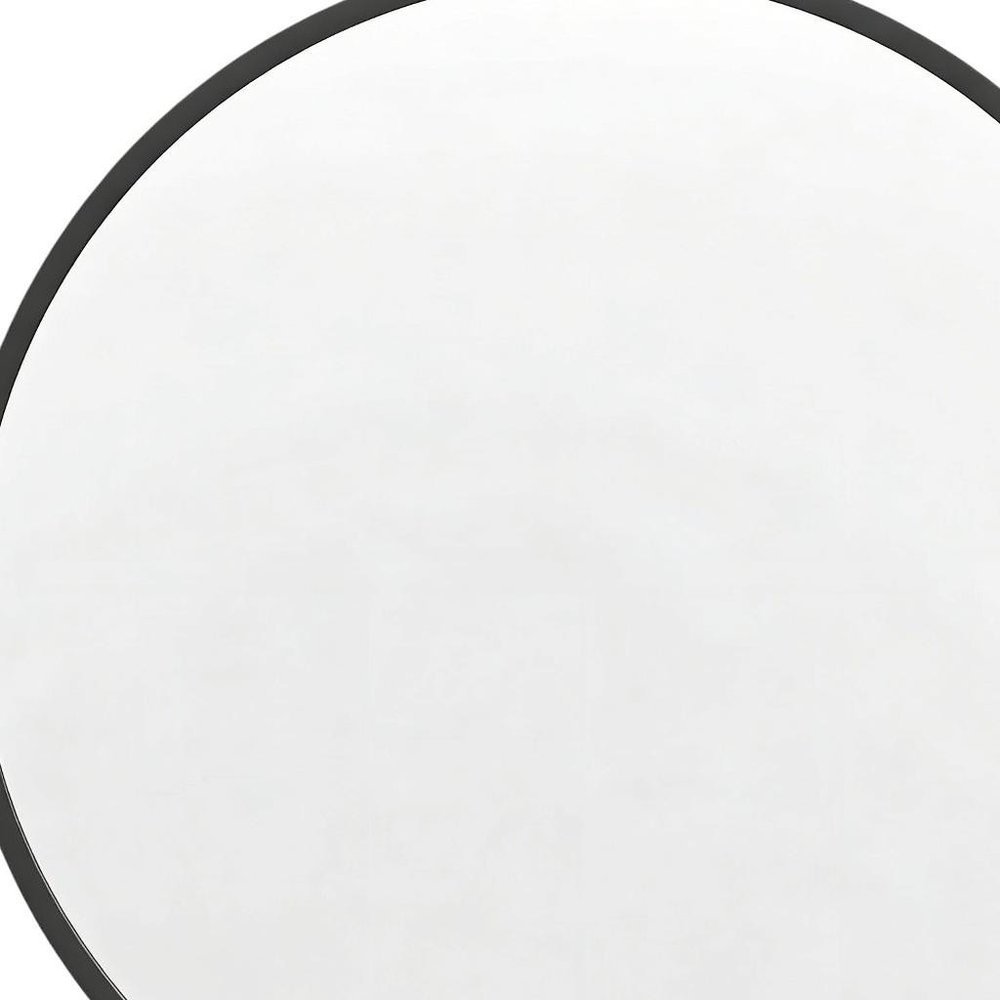 30" Black Aluminum Round Framed Accent Mirror