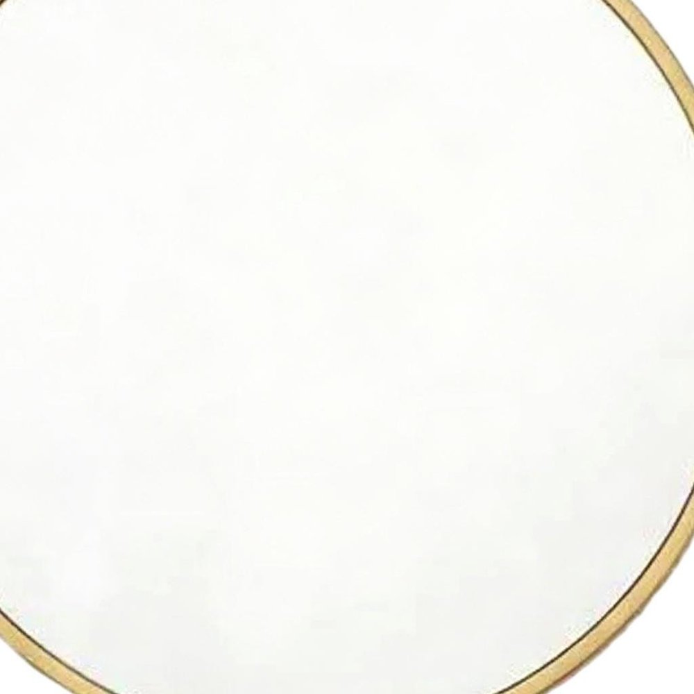 20" Gold Aluminum Round Framed Accent Mirror