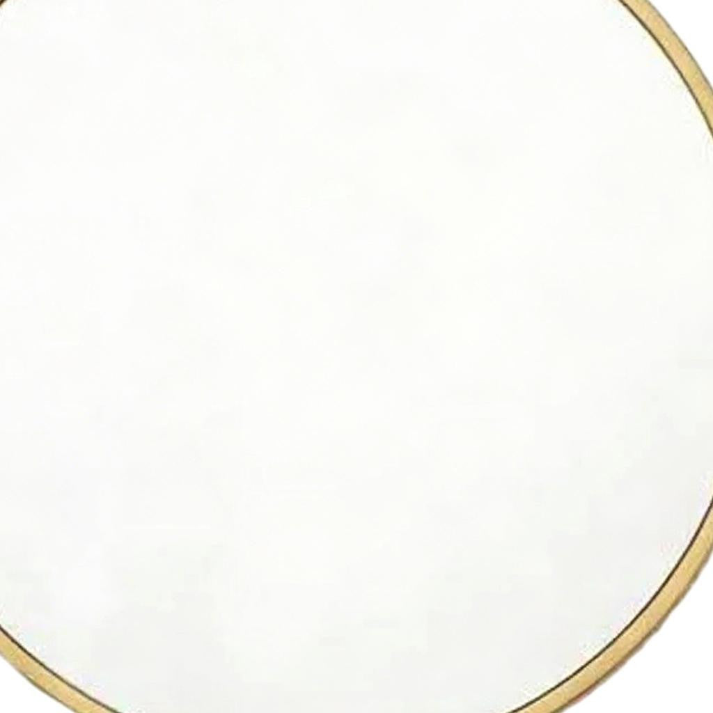 20" Gold Aluminum Round Framed Accent Mirror